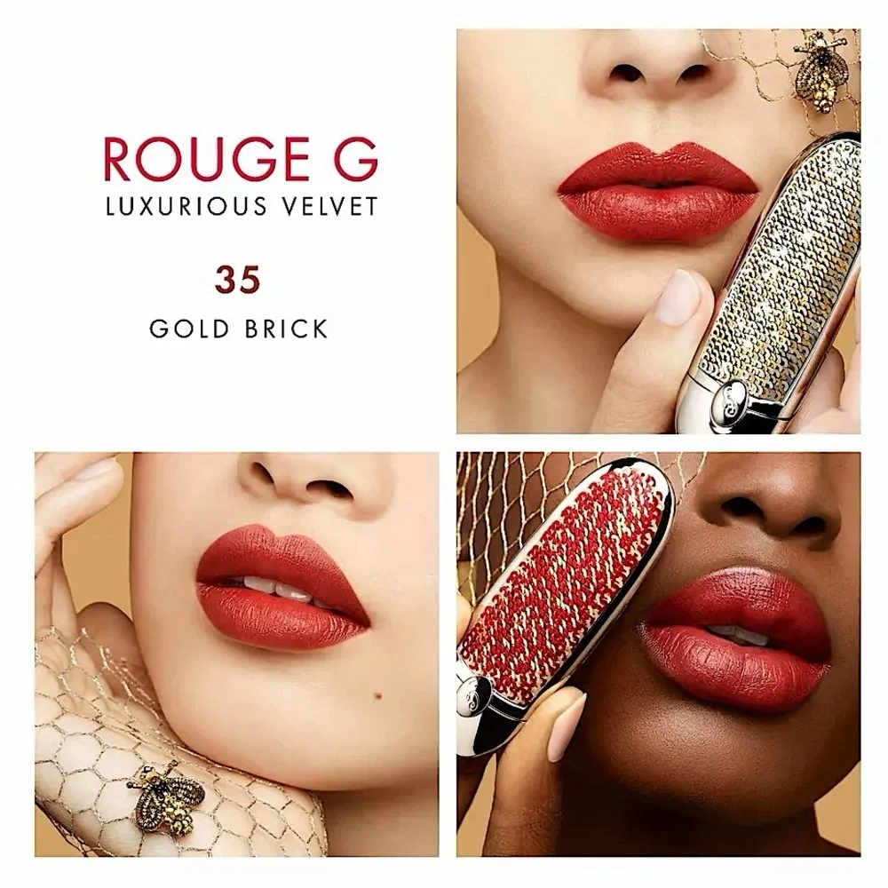 Guerlain No.35 Gold Brick Rouge G Luxurious Velvet Lipstick